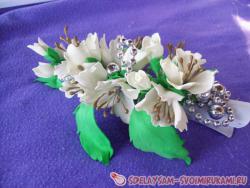 Заколка из фоамирана «Жасмин»