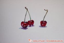 Как нарисовать вишню акварелью