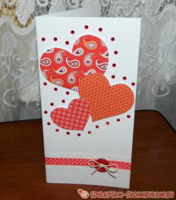 Открытка «Сердца»