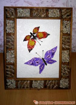 Панно «Бабочки» из бисера
