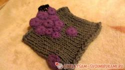 Шарф-труба с объемной аппликацией