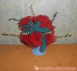 Цветы из капроновых колгот