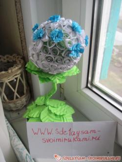 Топиарий из бумаги в технике квиллинг