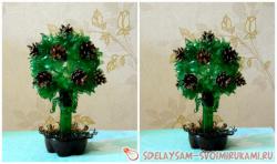 Топиарий из пластиковых бутылок своими руками