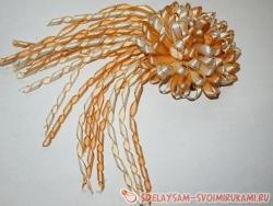 Заколка медуза из атласных лент