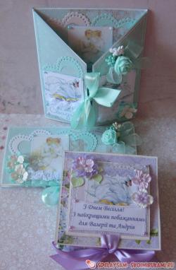 Набор подарочный на свадьбу: открытка раскладная и конверт денежный