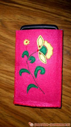 Фетровый чехол для сотового телефона