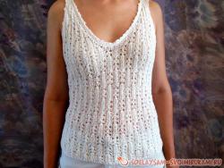 Ажурная майка спицами