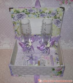 Коробка для свадебных бокалов