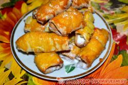 Сладкие трубочки с белково-сахарным кремом