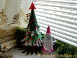 Дед Мороз из цветной бумаги