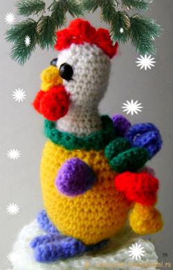 Вяжем новогоднего веселого петушка