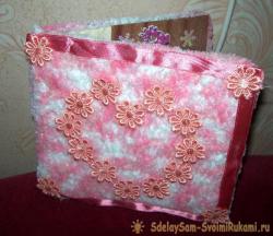 Открытку из ткани в подарок