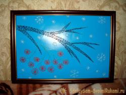 Картина в технике изонить «Веточка рябины»