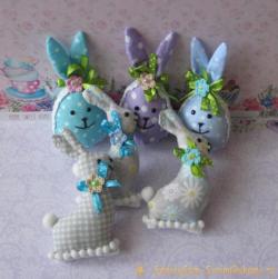 Яйца-зайчики из ткани к весеннему празднику