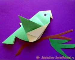 Как сделать птичку из бумаги