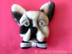 Брошь «Собачка» из шерсти