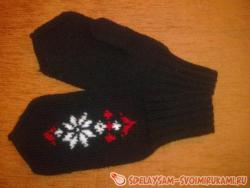 Женские варежки с норвежской звездой