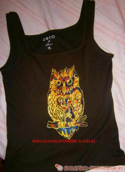 Аппликацию на одежду "сова"