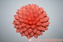 Красивый георгин из бумаги