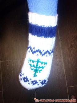 Детские носочки с норвежским орнаментом