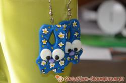 Серёжки-зайчики из полимерной глины