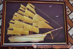 Картины из соломки-"Парусное путешествие"