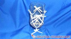 Оформление свадебных бокалов