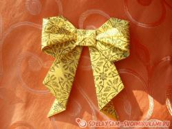 Объемный бантик из бумаги