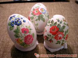 Декупаж яиц у Пасхе