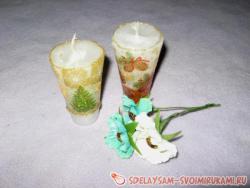 Изготовление и декупаж свечей