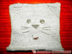 Вязаная детская шапочка "Котик"