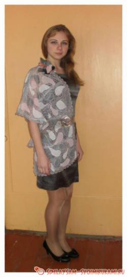 Шарф «Нежность» в технике «Крейзи-вул»