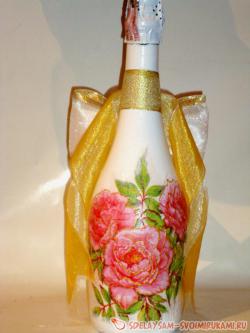 Декупаж бутылки шампанского
