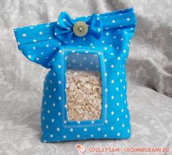 Мешочек для круп с прозрачным окошком