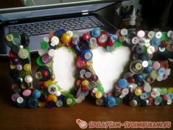 Рамка для фотографий из старых пуговиц