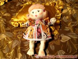 Тряпичная кукла с вставными глазками