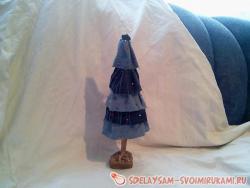 Креативная елочка из джинсовой ткани