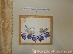 Мозаичная картина из дисков "Голуби"