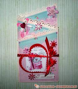 Открытка с любовью раскладной формы