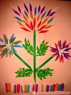 Картина из трубочек от коктейля