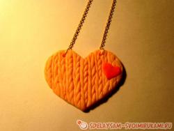 Кулон «Вязаное сердце»